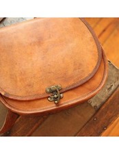 Sac Besace Cuir Marron Vintage
