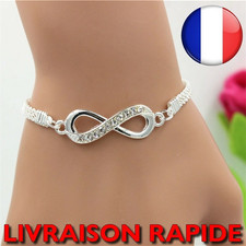 Bracelet infini strass argent - strass,