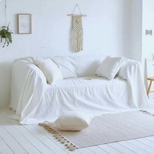 Housse de canapé couvre-lit en toile massive en coton Panama 160 x 260 – 260 ...