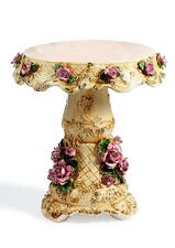 Table Rond Baroque Salon Céramique Capodimonte Petite Table Avec Rose