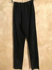 superbe pantalon en daim vintage femme Agnès B, bleu marine