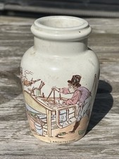 Ancien pot à moutarde illustré céramique k &g Lunéville Architecture personnages