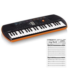 Mini clavier Casio SA-76 44 touches noir et orange alimenté par batterie...