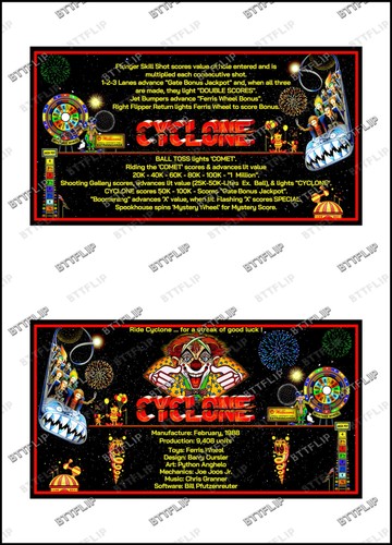 Williams cyclone 1988 cartes - cyclone,