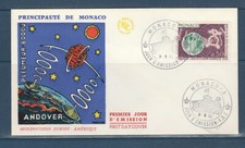 MONACO  enveloppe 1er jour 1ère liaison télévision  par satellire Telstar   1963