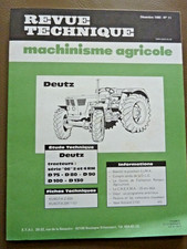 REVUE TECHNIQUE TRACTEUR  AGRICOLE DEUTZ D 75 D 80 D 90  D 100 D 130
