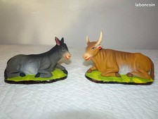 12 cm Taille 4 lot Santon argile Carbonel ane et boeuf nativité crèche