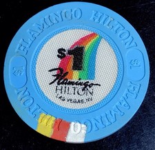 Plaque Token Ancien Jeton casino Flamingo Hilton Las Vegas Nevada Etats Unis 1 $