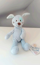 Peluche doudou chien bleu - chien,