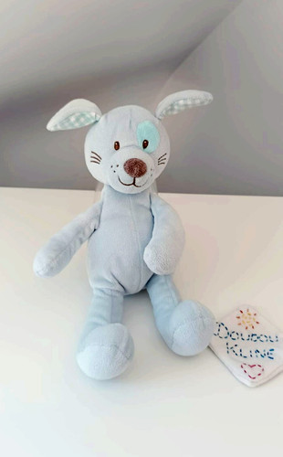 Peluche doudou chien bleu - chien,
