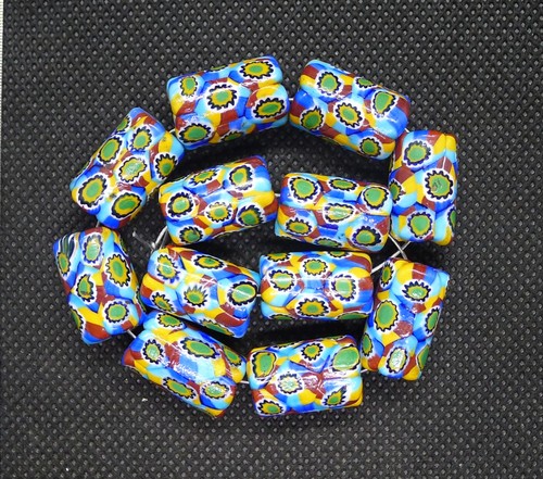 Perles millefiori verre murano - millefiori,