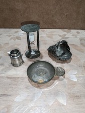 Lot Etain Ancienne Tasse À Vin Laden Sablier Mini Pot A Lait Panier A Saisir 