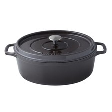 Cocotte ovale Invicta 33 cm taupe fonte  41x26.5 cm