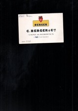 carte de visite pub berger  publicitaire ancienne absinthe