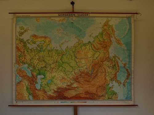 Carte murale scolaire 1970 - carte,