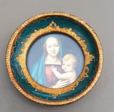 Ancien petit cadre rond bois