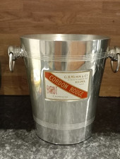 Beau seau à champagne G.H. Mumm & Co en aluminium mesurant 24,2 cm de hauteur