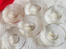 Lot 6 gros boutons vintage transparent style plexis épais 3 cm ref 2773