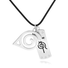 Naruto Bijou Collier Pendentif Métal Symbole Konoha Kunai Shuriken Ninja Homme