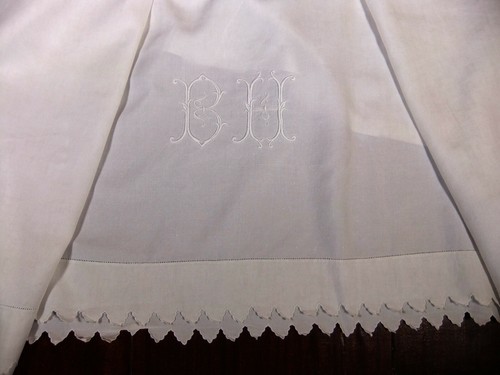 Drap ancie lin double feston