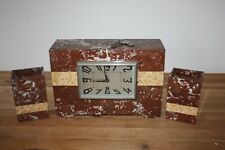 Pendule en Marbre Rose Art déco Années 30