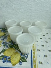 6 pots gourmet blanc tupperware Flan Individuel Entremet Yaourt Gelée