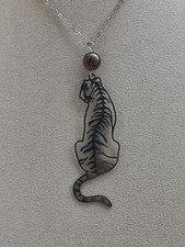 Collier argenté tigre et œil de tigre