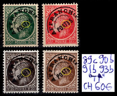 Préoblitéré 4 variétés - préoblitéré, :