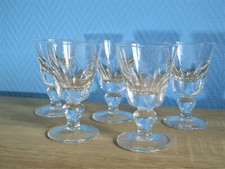 5 Verres à vin blanc en cristal de Saint Louis signé modèle Jersey