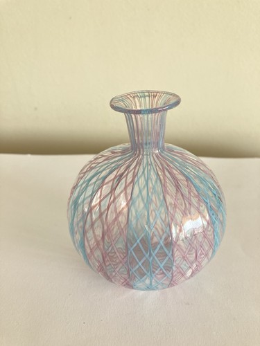 Ancien petit vase bleu et - ancien,