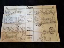 Affiche éclaté scooter VESPA guidon poignée accessoire siège arrière 1950 1953