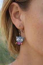 Boucles oreilles chouettes - d'oreilles,