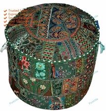 Boho Floral Pouf Ottoman