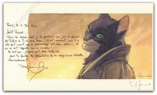 Ex-libris Juanjo Guarnido Blacksad Lettre Signé 13,8x23 cm