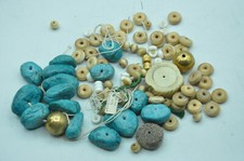 Lot de perles pour collier ou bracelet bijoux en malakite et coquillages lot 4