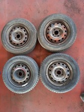 N.4 Jantes En Fer Daewoo 4 Trou - 13" Usagées + Pneus QQ-3B