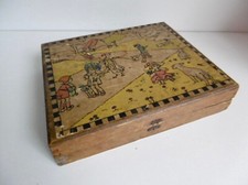 ANCIEN JEU DE CUBES EN BOIS 24,5 x 20,5 x 5 cm - COMPLET - USURES À VOIR