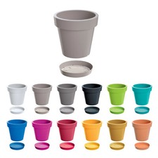 Pot de Fleur avec Soucoupe en Plastique Lofly, Classique 8 Couleur 8 Dimensions