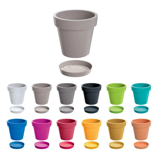 Pot fleur avec soucoupe - pot,