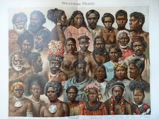 Chromolithographie "Ozeanische Völker", Peuples d'Océanie