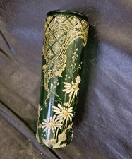 Vase Rouleau verre  émaillé  floral Marguerite Legras Montjoye Art Nouveau