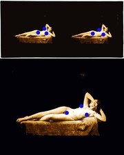 PHOTO STEREO EROTIQUE sur verre NU FEMININ 1900 - 1920  risque nude  / 719