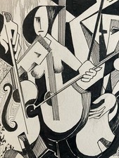 Beau Dessin Encre Musicien