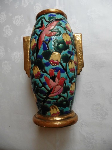 Longwy beau vase ancien - longwy,
