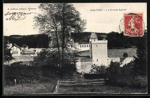 Cpa nontron grande - cpa, Église
