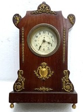 Pendulette mécanique XIXème Bois  Laiton Doré Angelots Putti 1900 fonctionne