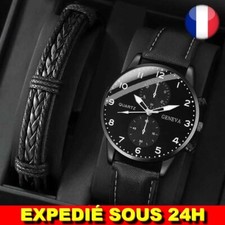 ✅ Montre Bracelet Cuir Homme