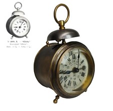 1900’s Midget French Alarm Clock “GLOBE” by Japy Frères & Cie