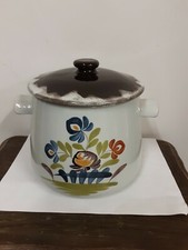 Poubelle De Table Decor Chaumiere Faience De Desvres Hauteur  17cm Diametre 18cm