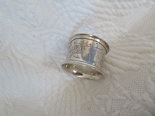 ancien rond de serviette en argent massif monogramme EL orfèvre Frénais Armand